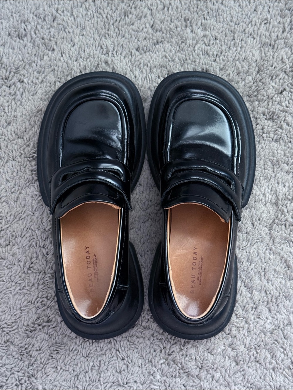 Chunky platform leather loafers - Picture 4 of 8